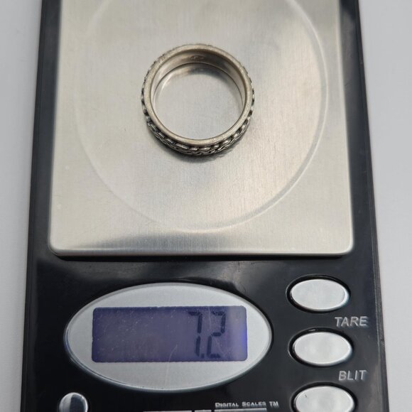 Size 10.75 Sterling Silver Celtic Pattern Spinner Anxiety Ring A3006 - Picture 7 of 7